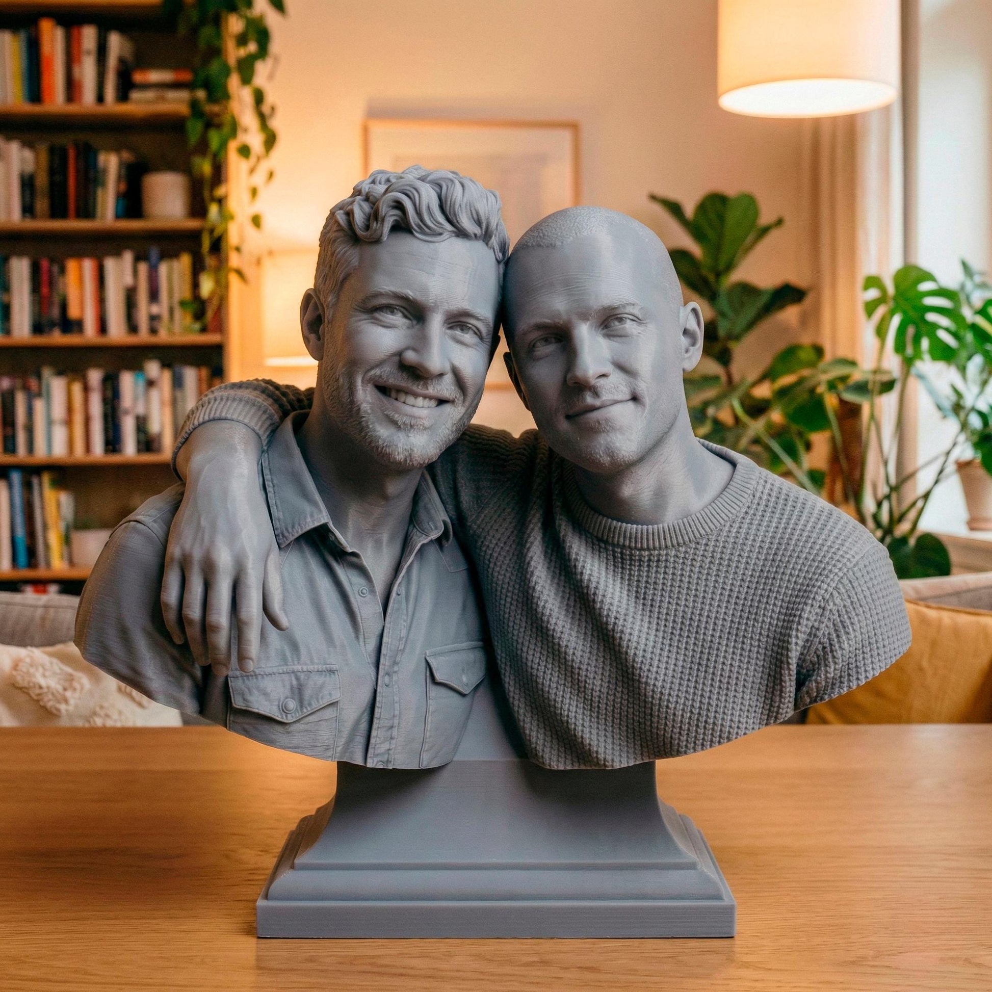 Custom 3D Printed Couple Bust | Personalized Resin Sculpture
