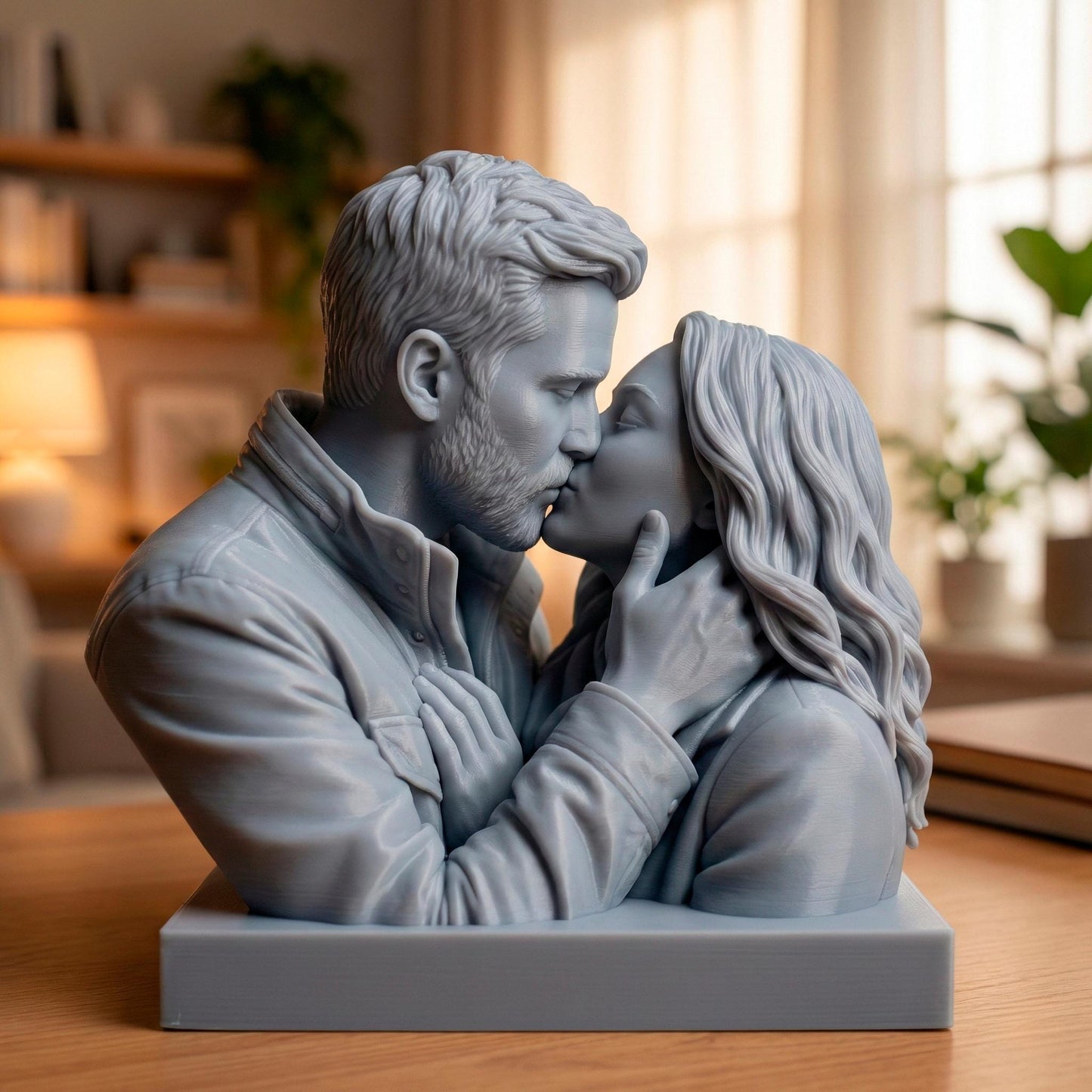 Custom 3D Printed Couple Bust | Personalized Resin Sculpture