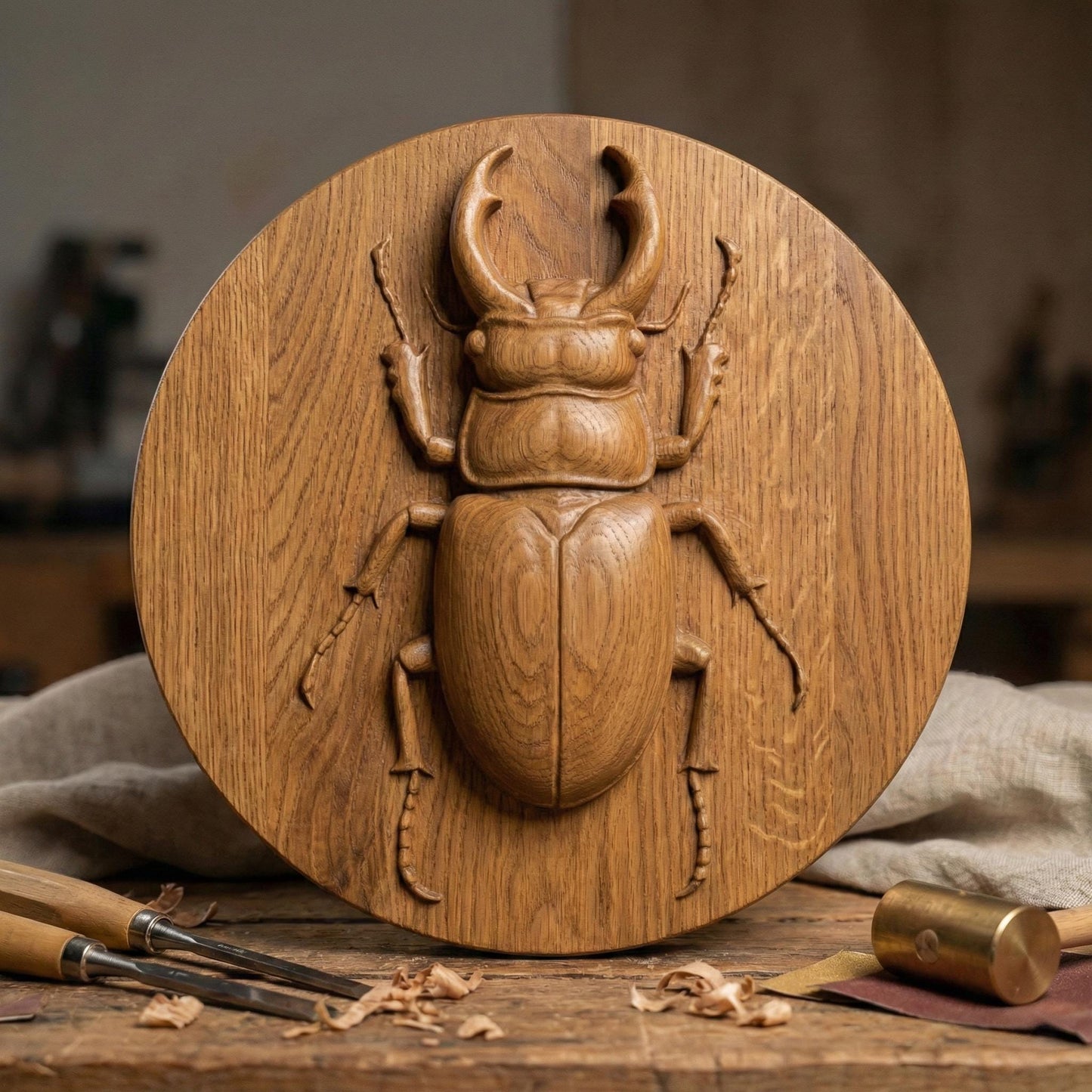 Beetle 3D Relief Model: CNC, Laser, 3D Printing (STL File)