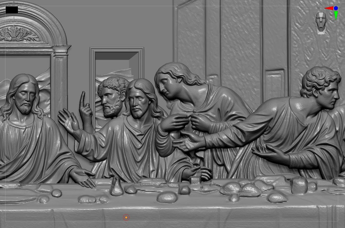 Last Supper STL 3D Model | Christian Religious Wall Art | CNC & 3D Print | Digital Download