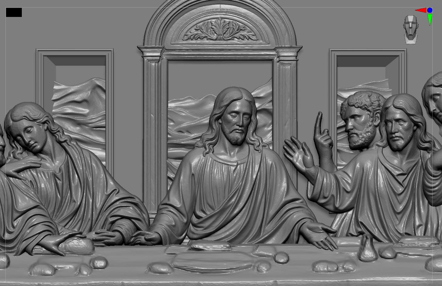 Last Supper STL 3D Model | Christian Religious Wall Art | CNC & 3D Print | Digital Download