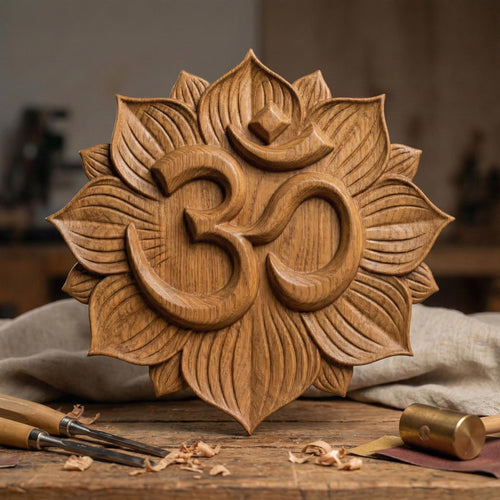 Om Symbol Lotus Relief Model | Spiritual Meditation Wall Art (Digital Download)