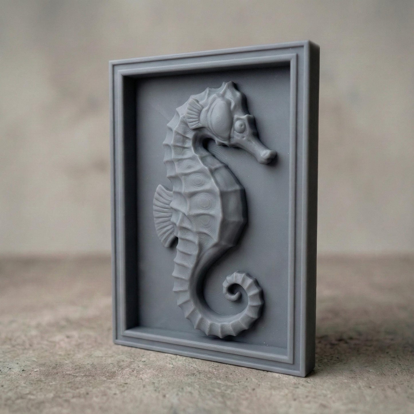 Seahorse STL 3D Model | Coastal Ocean Wall Art | CNC & 3D Print | Digital Download