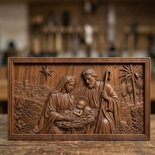 Nativity Scene 3D STL Model | Jesus Birth Relief Art (Digital Download)