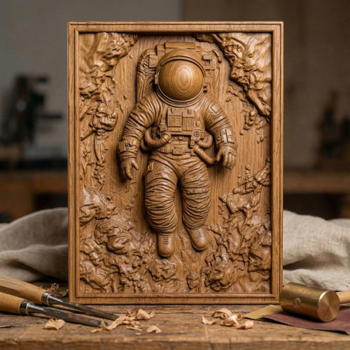 Floating Astronaut STL 3D Model | Space Galaxy Wall Art | CNC & 3D Print | Digital Download