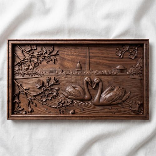 Swan Lake Washington DC Relief Model | Cherry Blossoms, Capitol Building (Digital Download)