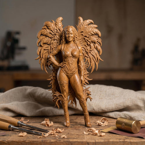 Carnival Feather Dancer STL 3D Model | Festival Masquerade Wall Art | CNC & 3D Print | Digital Download
