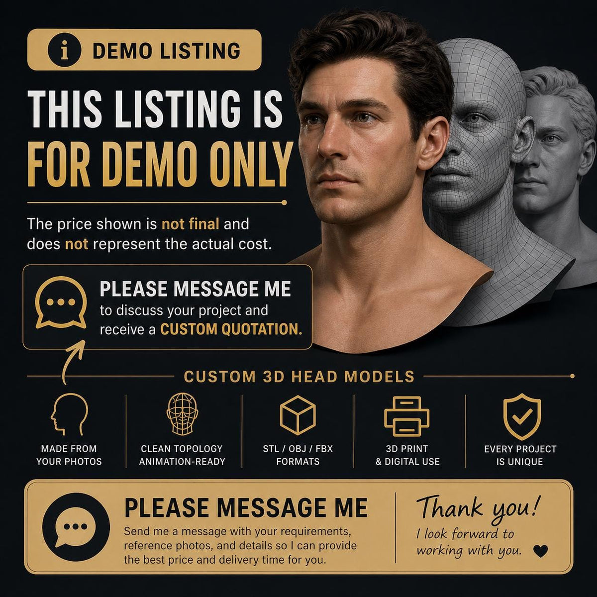 Custom 3D Creature Model STL: Animation, 3D Printing, and Game (Message for Quote)
