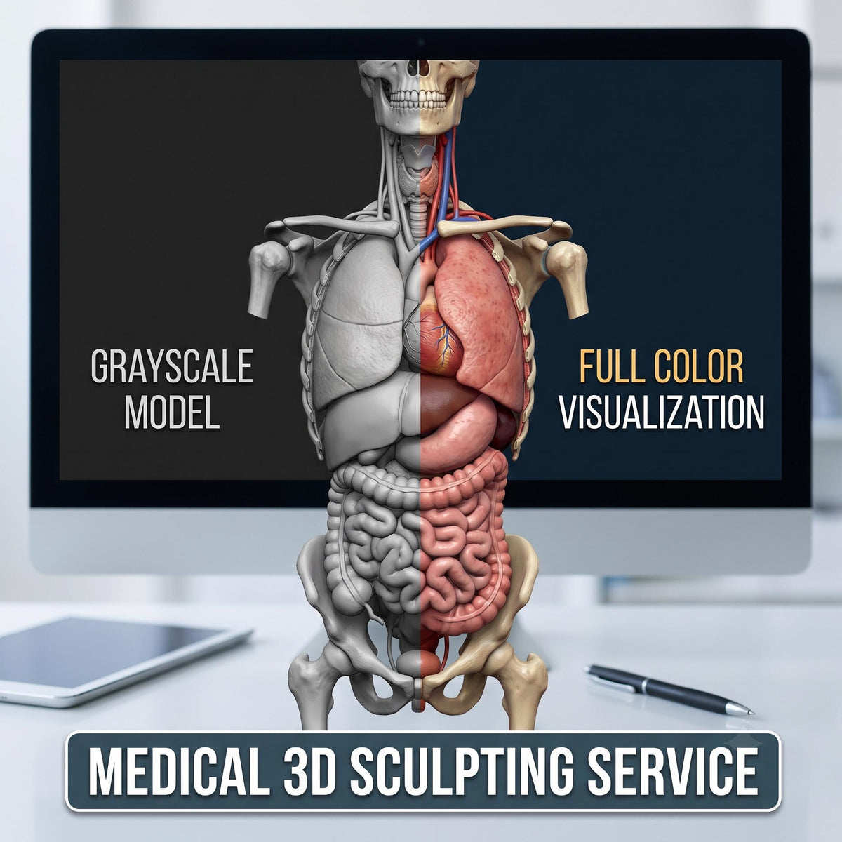 Medical 3D Visualization Anatomy Sculpting Service, Human Organ Model by VFX Artist, Digital Download
