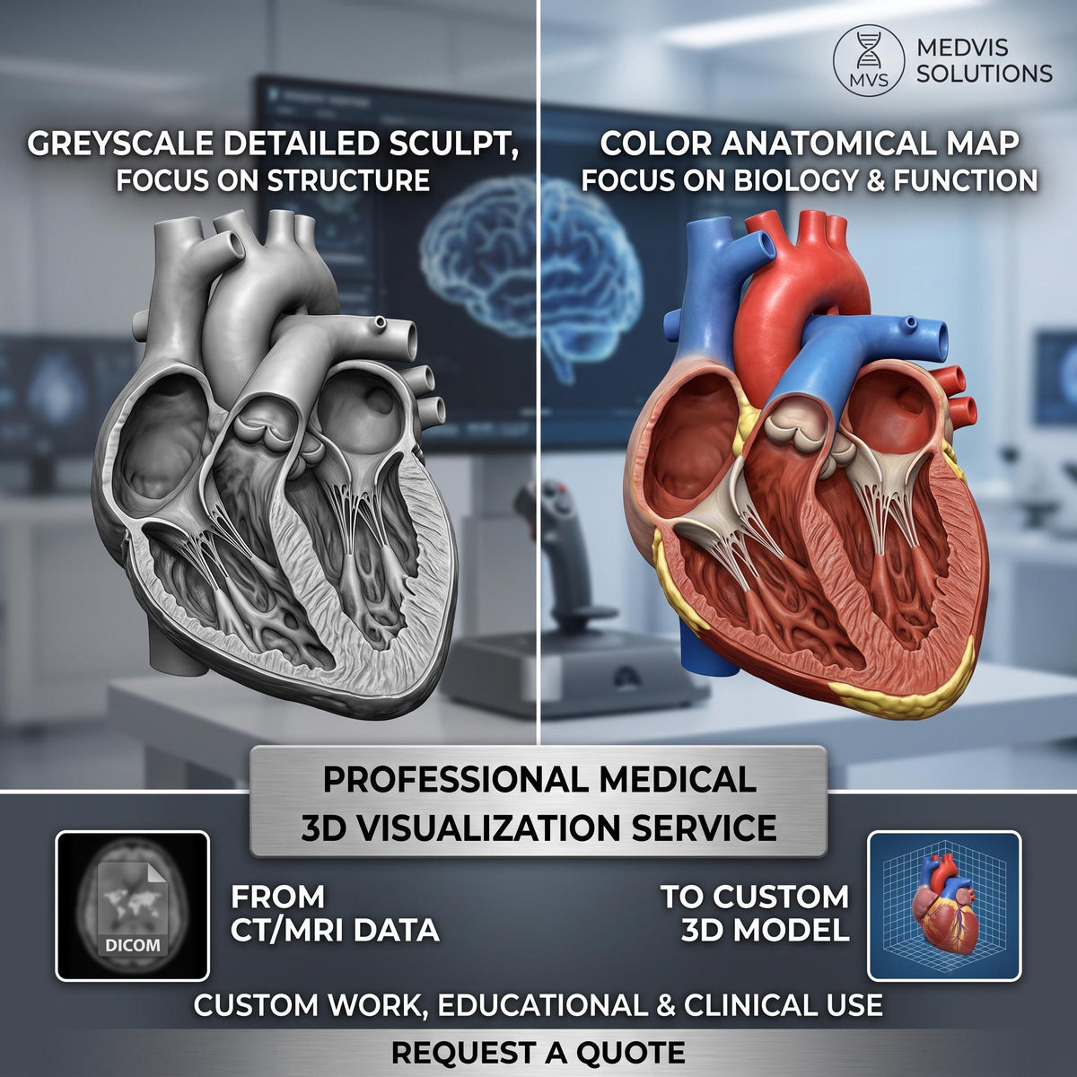 Medical 3D Visualization Anatomy Sculpting Service, Human Organ Model by VFX Artist, Digital Download