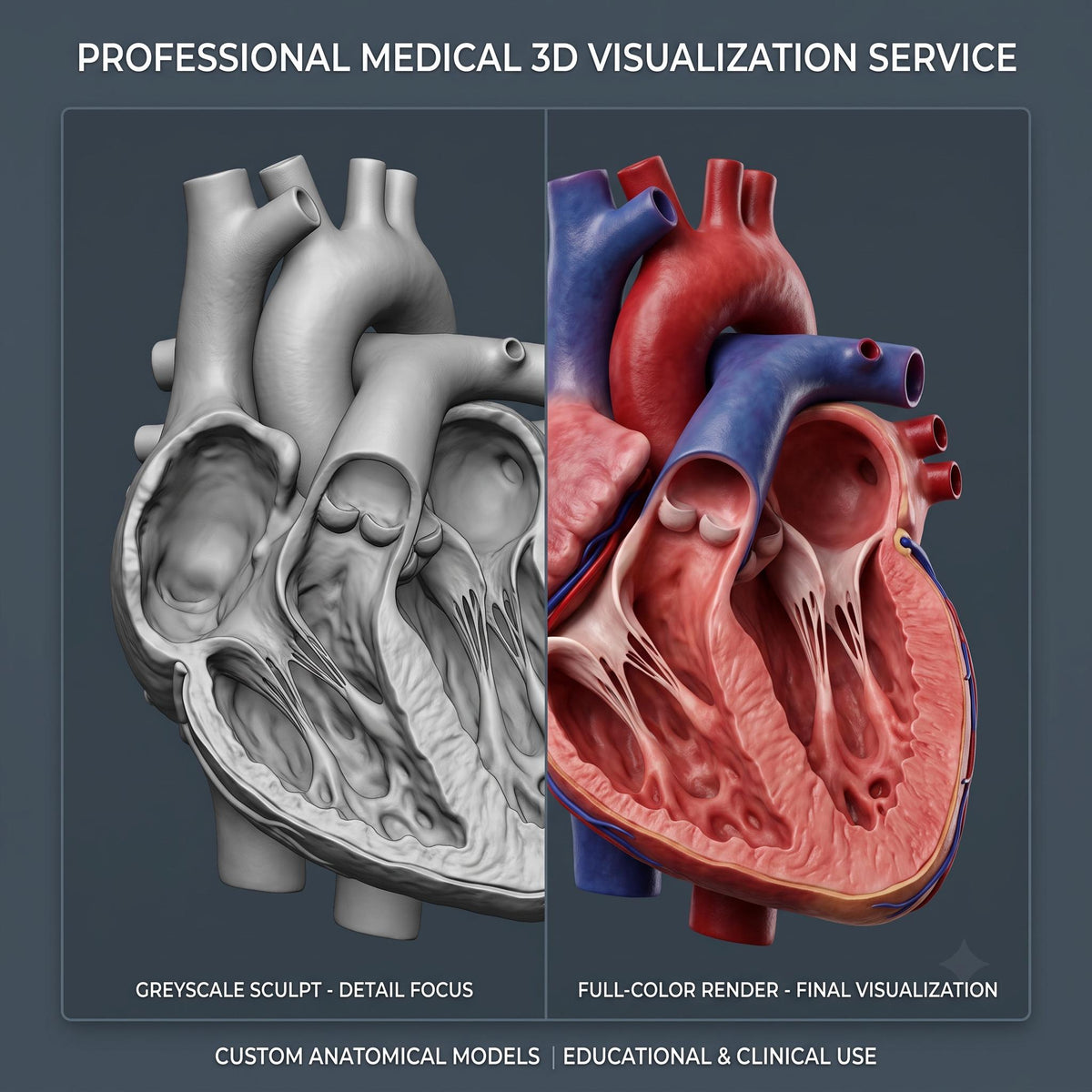 Medical 3D Visualization Anatomy Sculpting Service, Human Organ Model by VFX Artist, Digital Download
