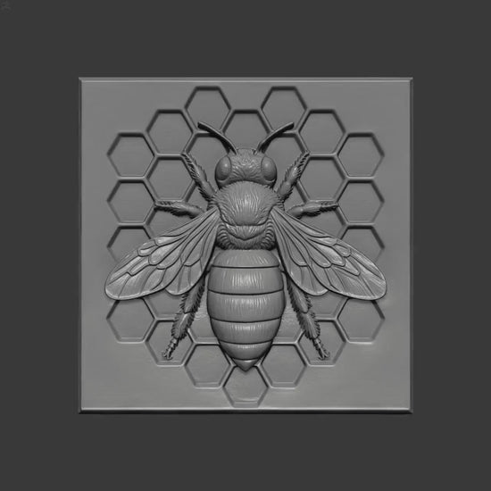 Honey Bee STL Bas Relief| Honeycomb Wall Art Relief | CNC & 3D Print | Digital Download