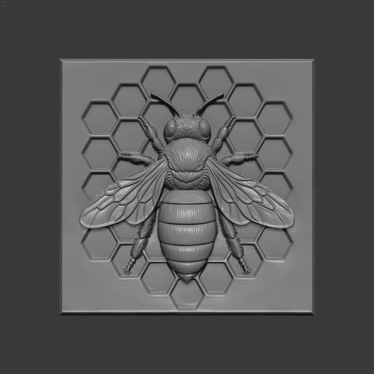 Honey Bee STL Bas Relief| Honeycomb Wall Art Relief | CNC & 3D Print | Digital Download