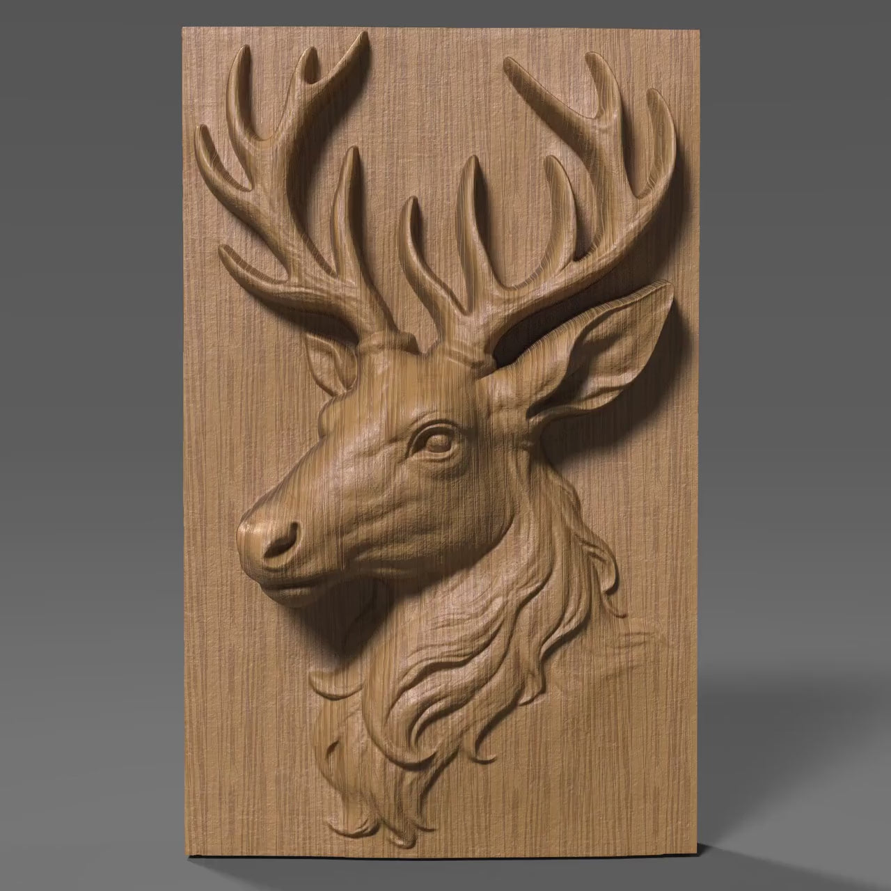 Christmas Reindeer 3D Wood Carving | Festive Bas Relief Wall Art | Christian |Catholic Holiday Decor | Digital Download