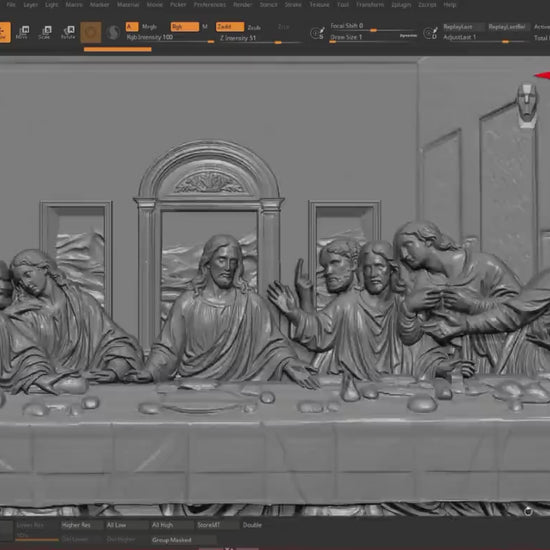 Last Supper STL 3D Model | Christian Religious Wall Art | CNC & 3D Print | Digital Download