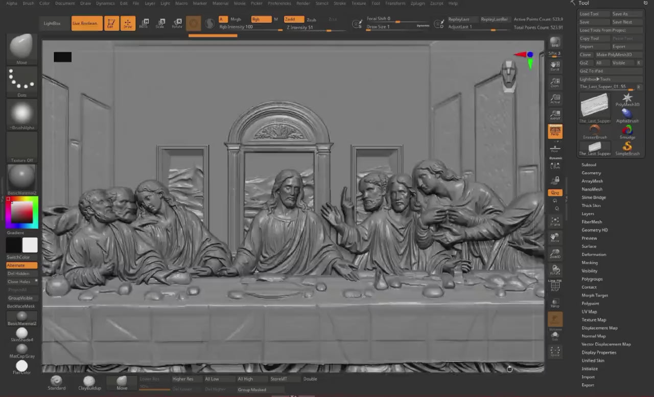 Last Supper STL 3D Model | Christian Religious Wall Art | CNC & 3D Print | Digital Download