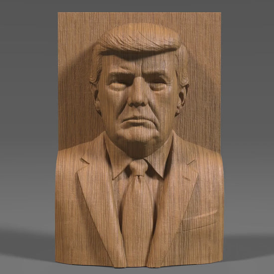 Donald Trump Bust Bas Relief: 3D STL File for CNC, Laser, Print (Digital Download)