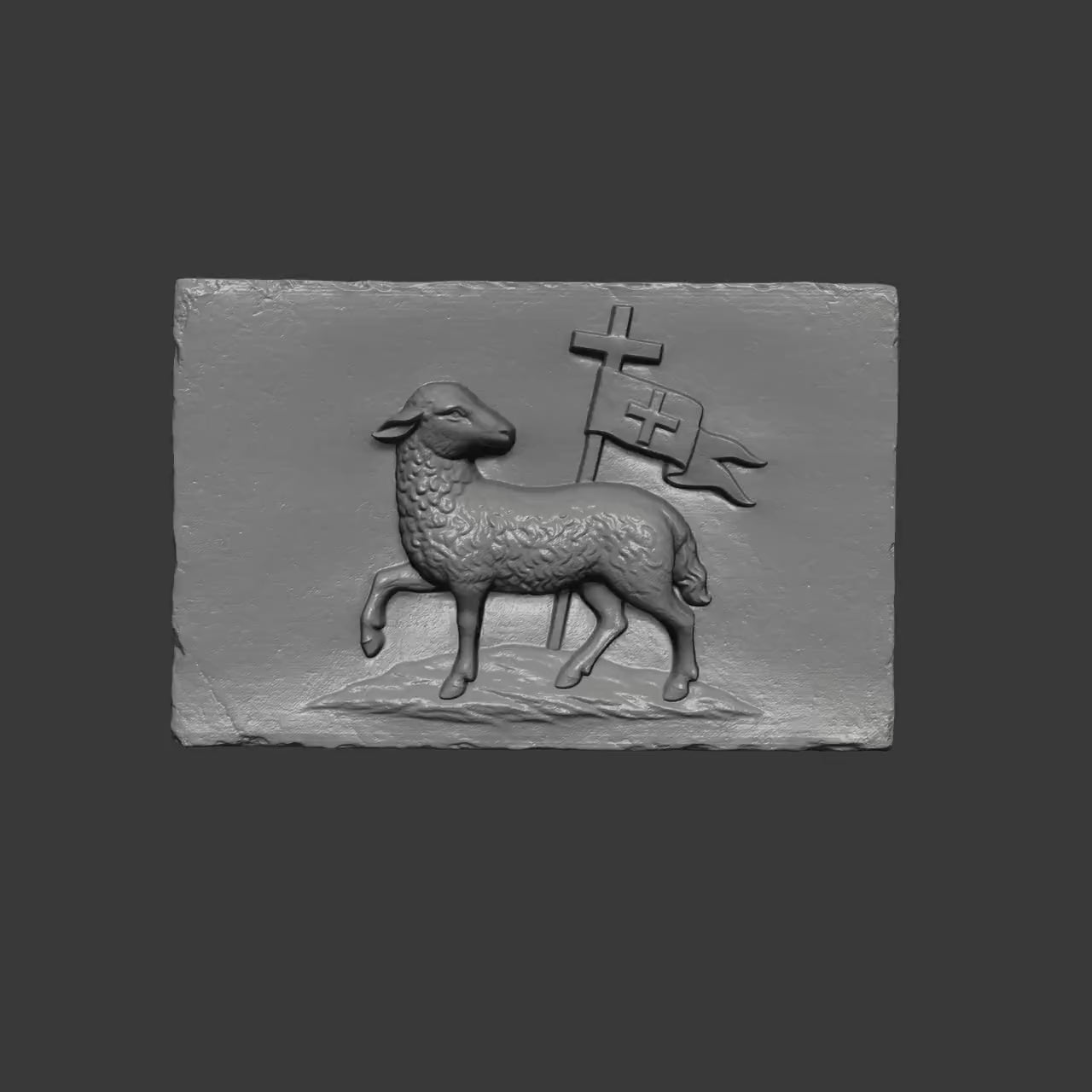 Lamb of God 3D Relief | Agnus Dei Wood Carving CNC Model (Digital Download)