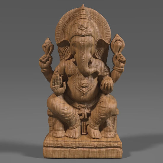 Lord Ganesha 3D STL File: Hindu God Relief for CNC, Laser, 3D Print