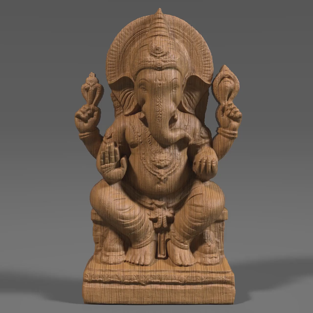 Lord Ganesha 3D STL File: Hindu God Relief for CNC, Laser, 3D Print
