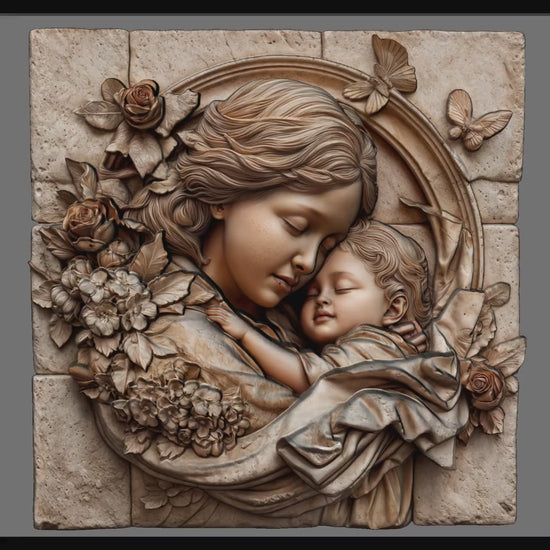 Mother & Child Relief Model: CNC Carving, Laser Engraving, 3D Printing (Digital Download)