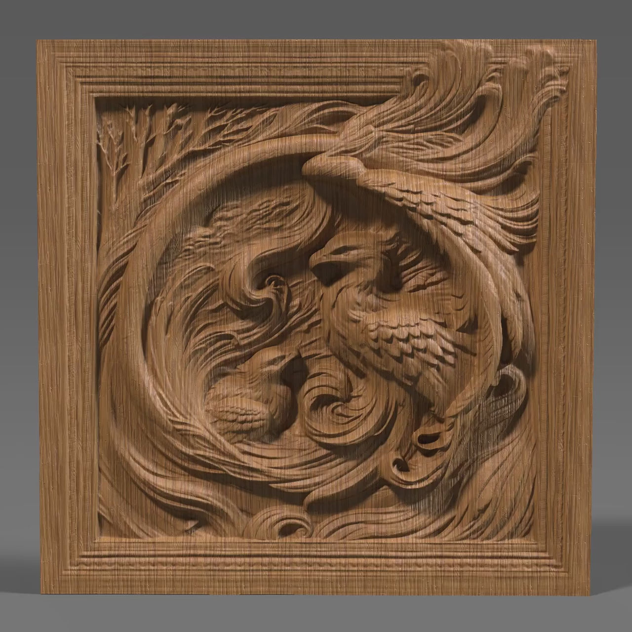 Eagle Family 3D Relief Model: CNC Carving, Laser Engraving (Digital Download)