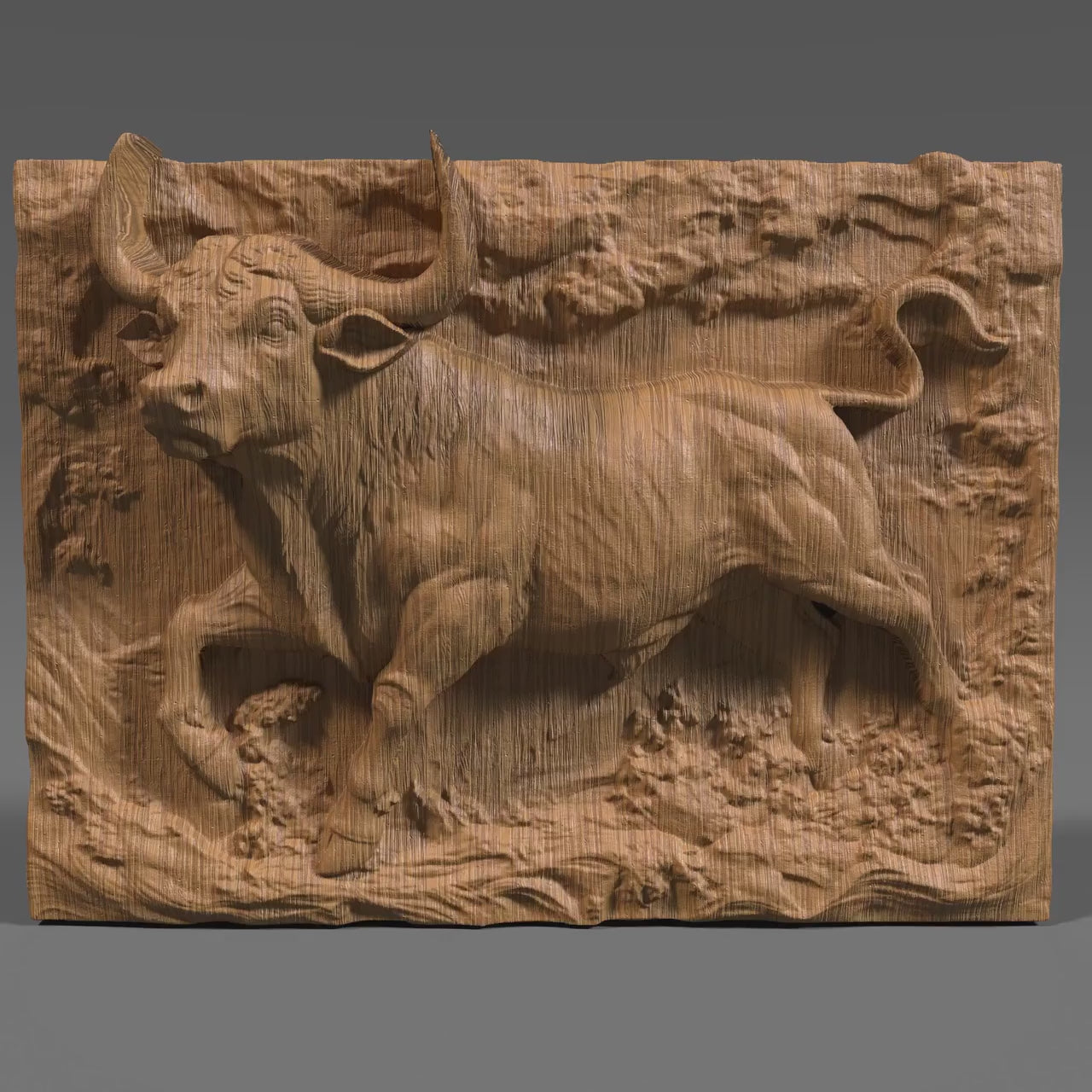 Taurus Bull 3D Relief: CNC Carving & 3D Printing (STL File)