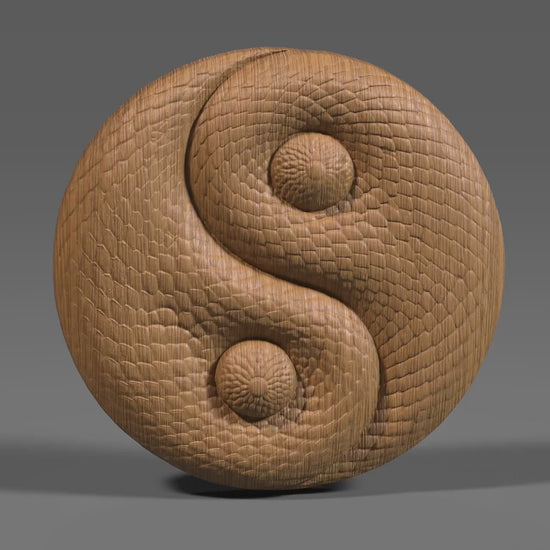 Year of the Snake Yin Yang STL: CNC Carving, Laser Engraving, 3D Print (Digital Download)