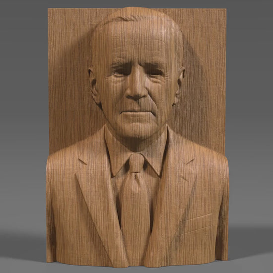 Joe Biden 3D Bust Relief: CNC Carving & 3D Printing (STL File)