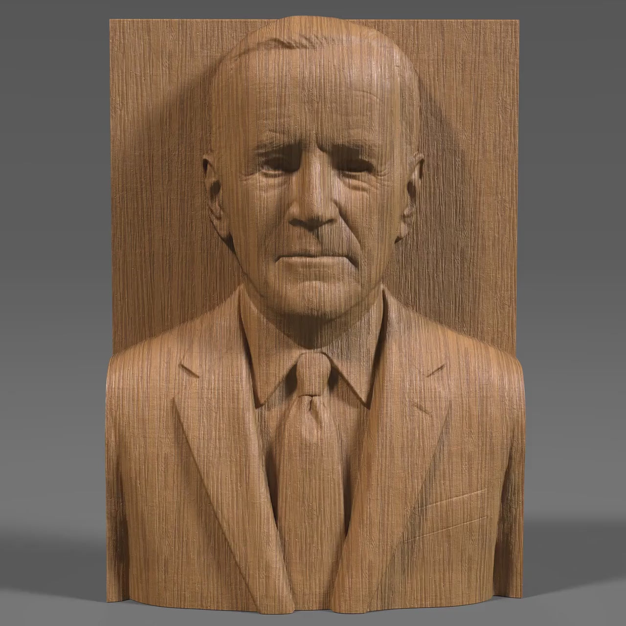 Joe Biden 3D Bust Relief: CNC Carving & 3D Printing (STL File)