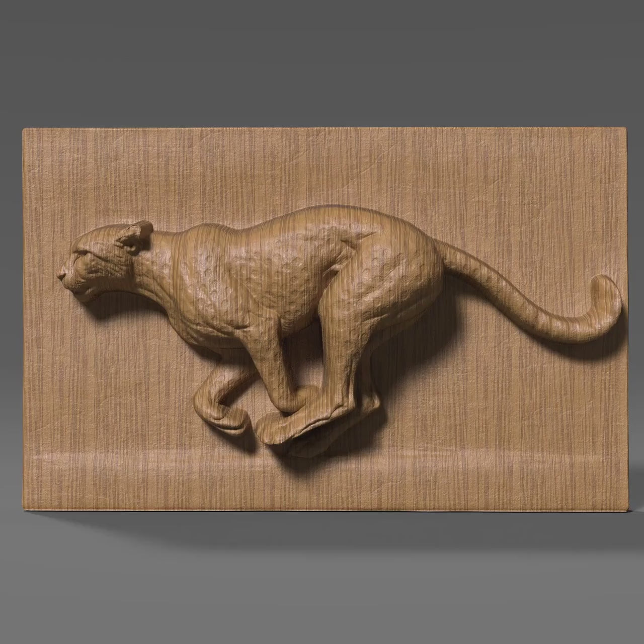 Running Cheetah Bas Relief |Wall Art | Wildlife Carving | Animal Sculpture Decor | CNC STL Panel(Digital Download )