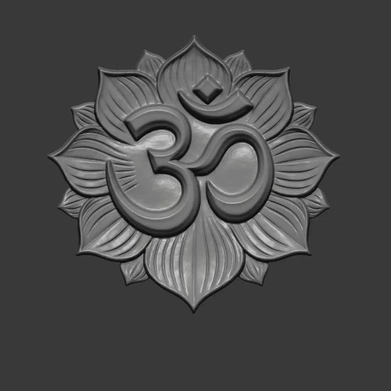 Om Symbol Lotus Relief Model | Spiritual Meditation Wall Art (Digital Download)