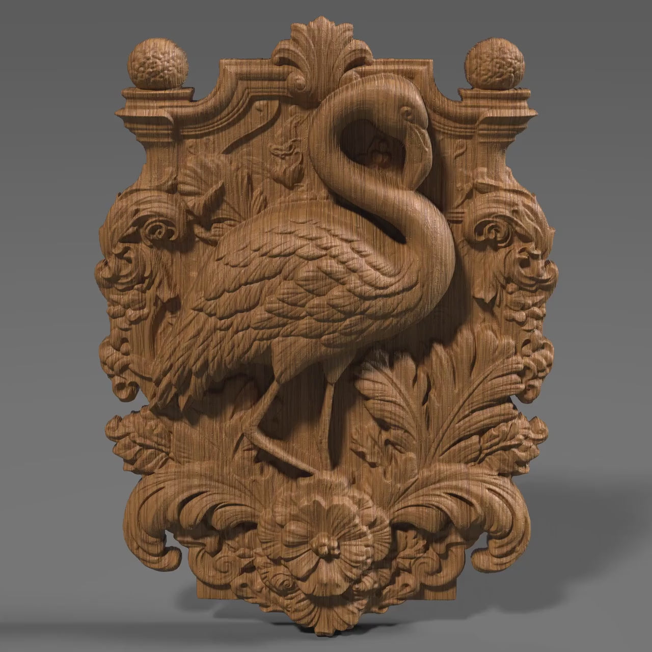 Flamingo 3D Relief Model: CNC Carving, Laser Engraving (Digital Download)