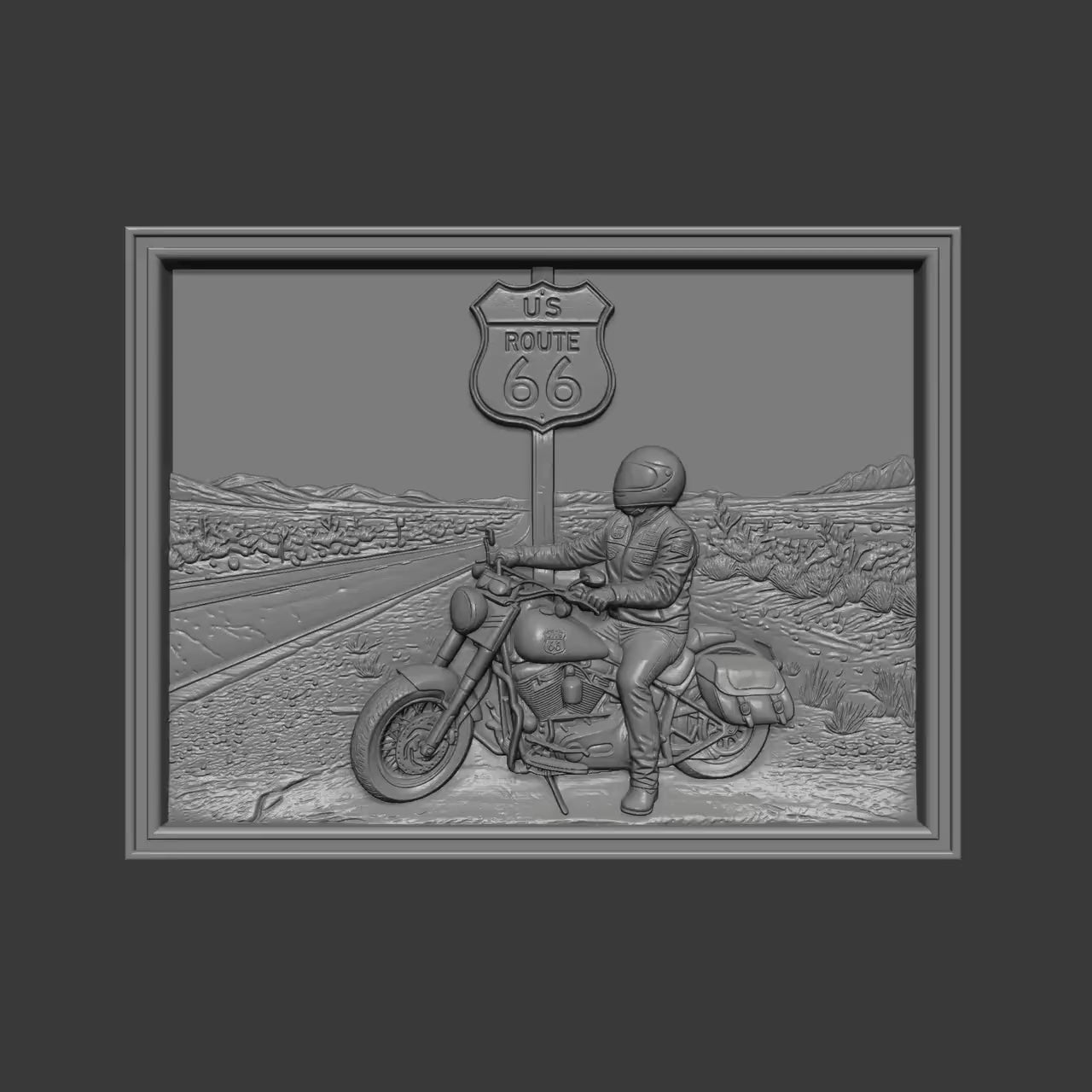 Route 66 STL 3D Model |America 250 Wall Art | CNC & 3D Print | Digital Download
