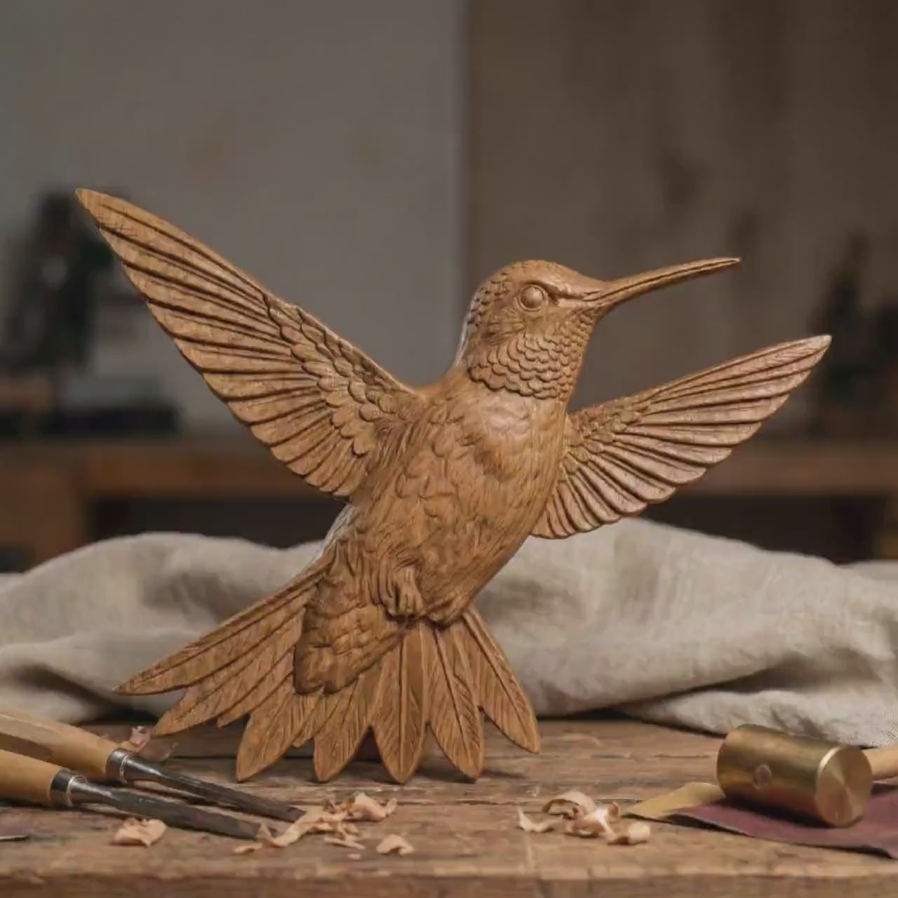 Hummingbird 3D Relief Model: CNC Carving, Laser Engraving (STL File, Digital Download