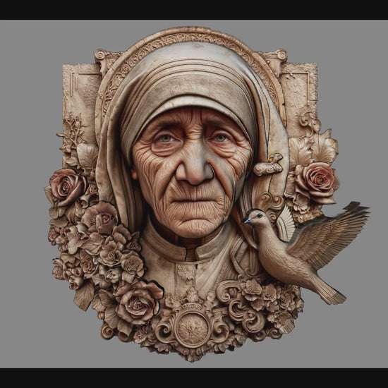 Mother Teresa 3D Relief Model: CNC, Laser, Print STL File (Digital Download)