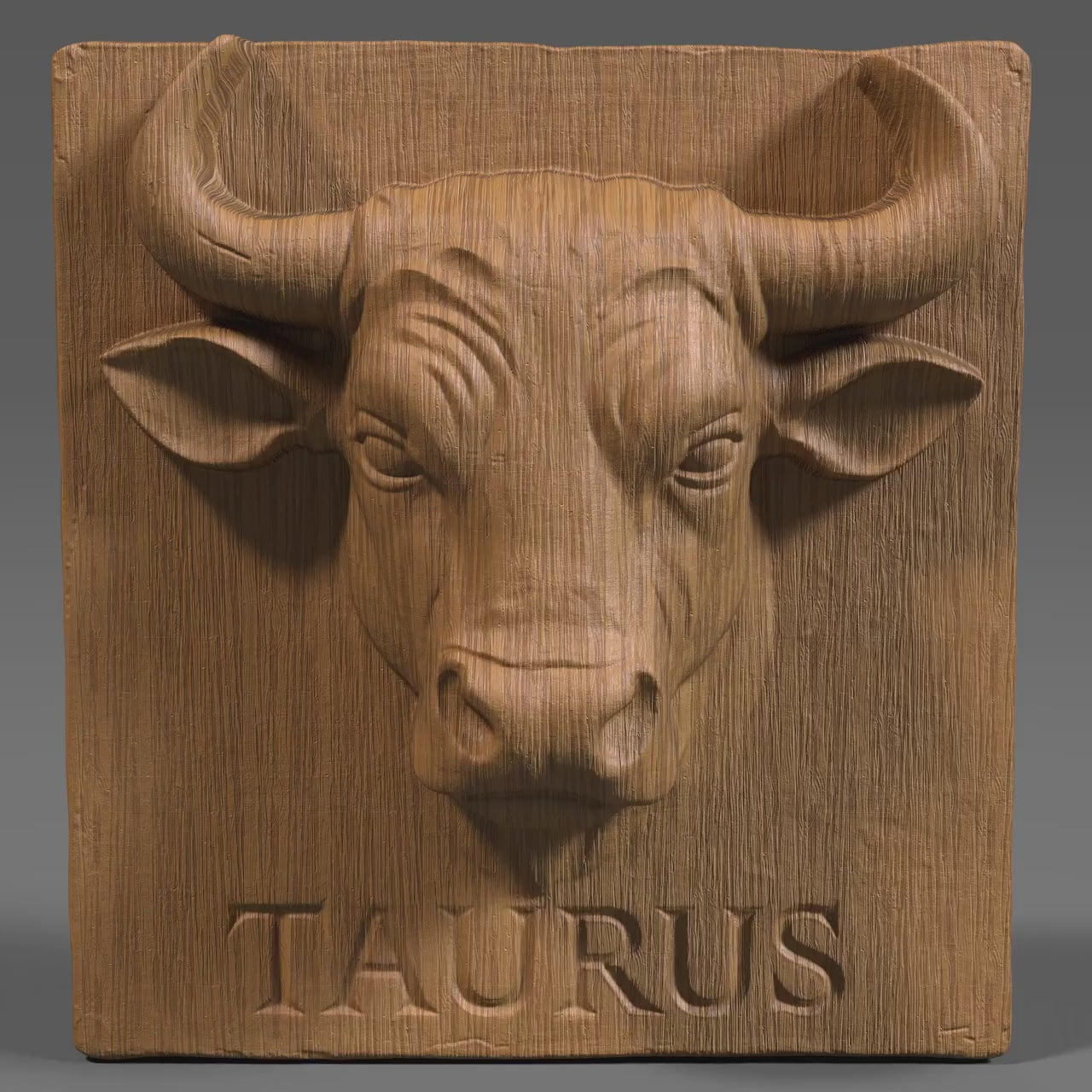 Taurus Bull 3D Relief: CNC Carving & 3D Printing STL File (Digital Download)