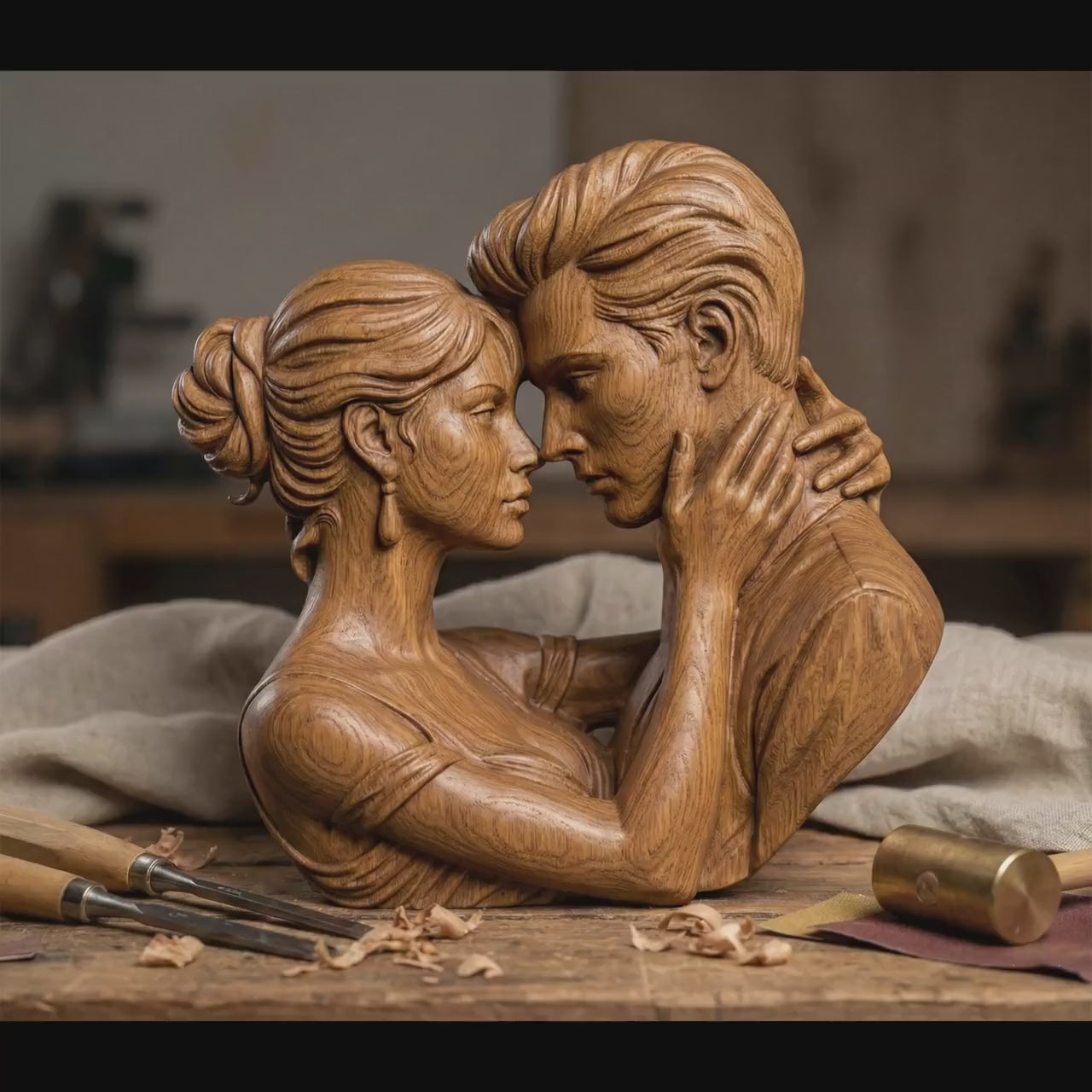 Romantic Couple Relief STL | Valentine's Day CNC 3D Print (Digital Download)