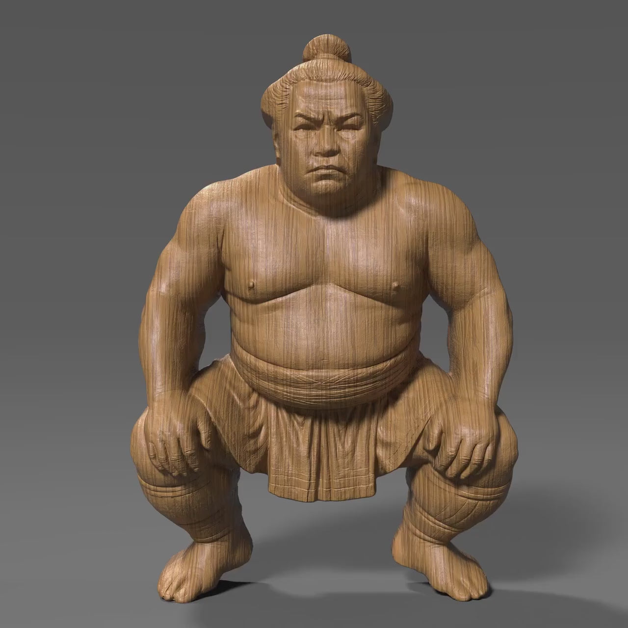 Sumo Wrestler 3D Relief Model | Japanese Martial Arts (Digital Download)
