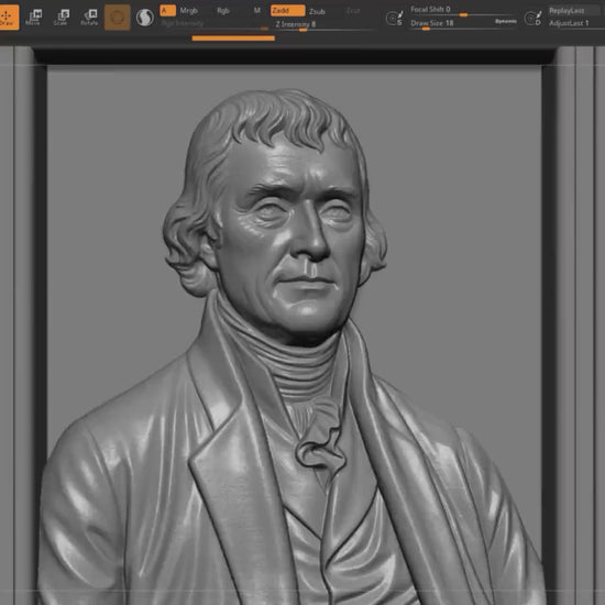 Thomas Jefferson STL 3D Model | America 250 | Patriotic Portrait| Digital Download
