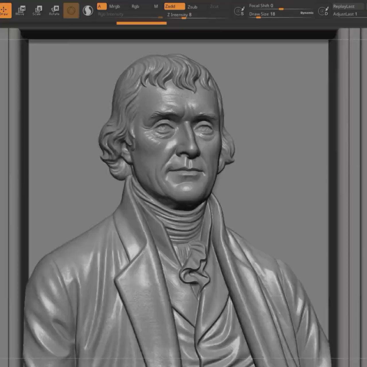 Thomas Jefferson STL 3D Model | America 250 | Patriotic Portrait| Digital Download