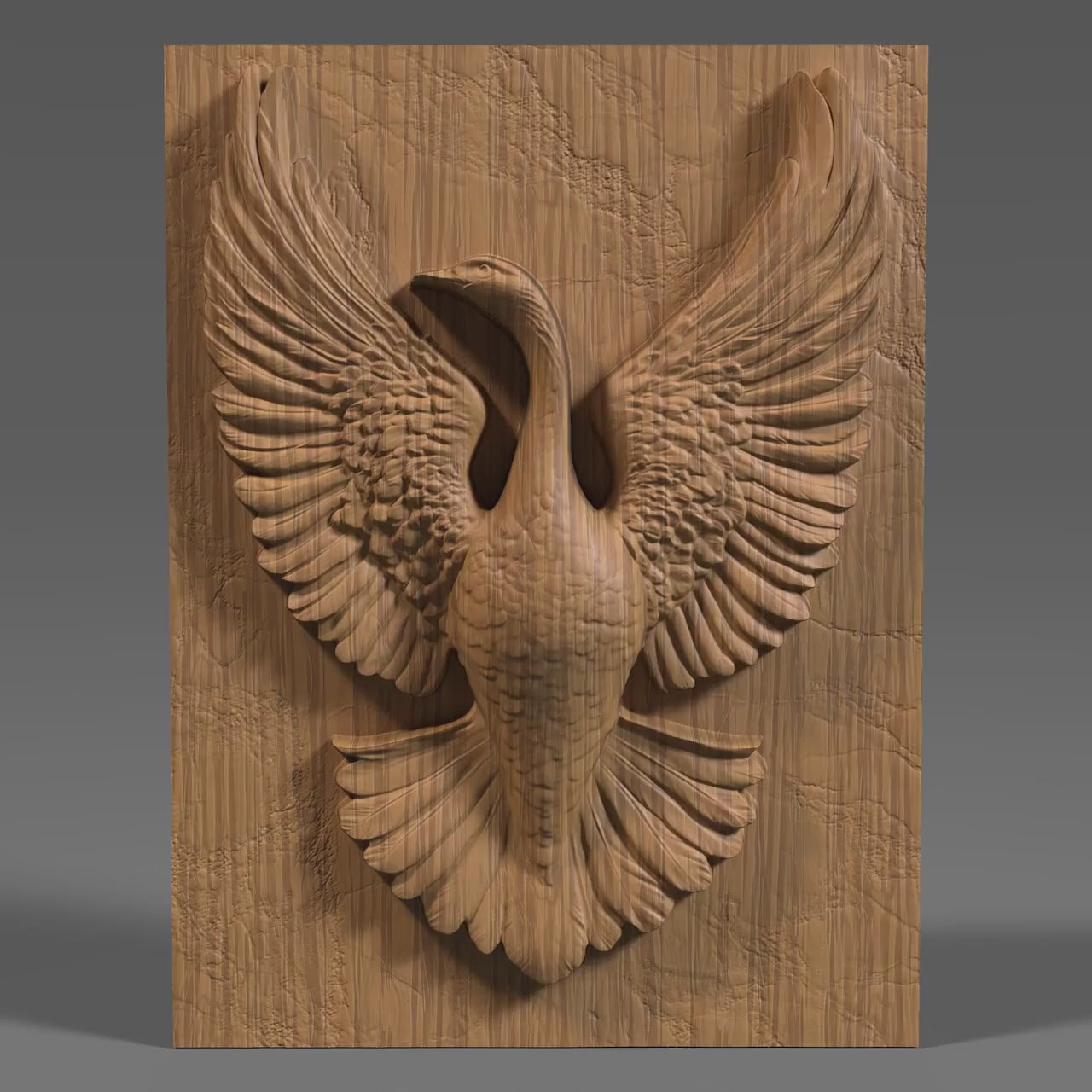 Canada Goose 3D Relief Model: CNC Laser Engraving, 3D Printing (STL File)