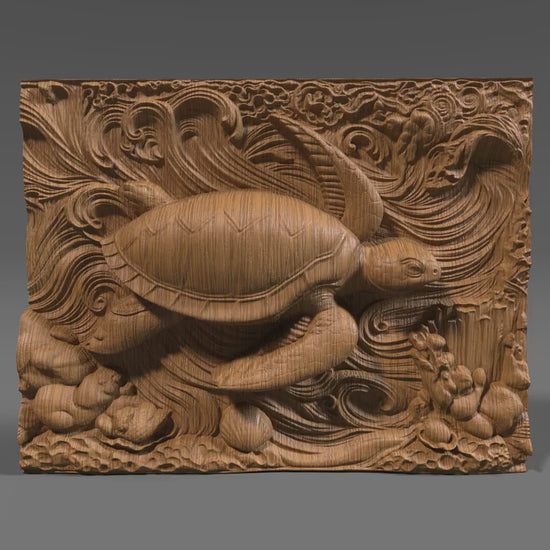 Sea Turtle 3D Relief Model STL File: CNC Carving, Laser Engraving (Digital Download)