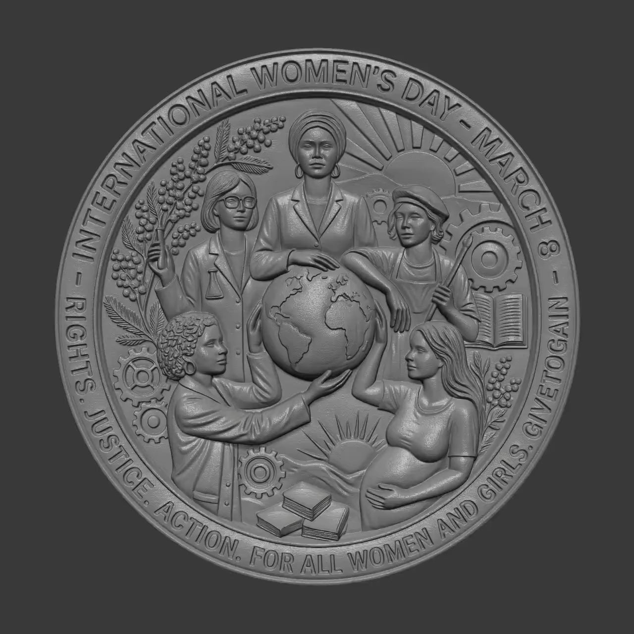 International Women’s Day Relief STL | Empowerment  Wall Art | CNC & 3D Print | Digital Download