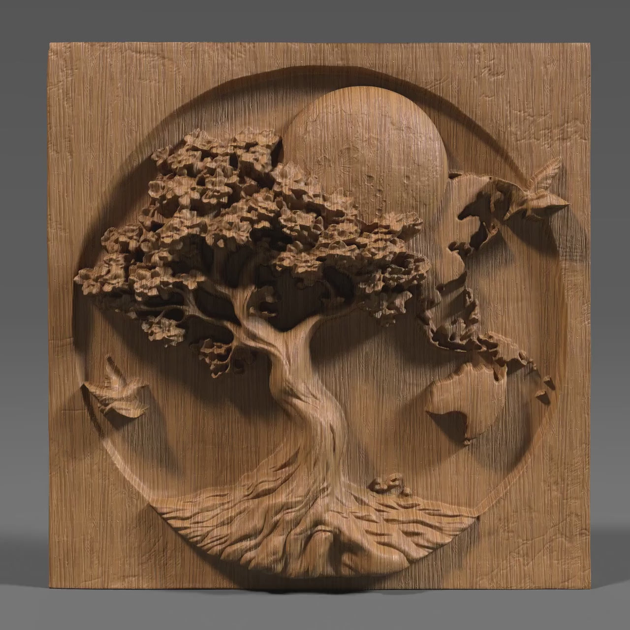 Earth Day Tree of Life 3D Relief Model: CNC Carving STL (Digital Download)