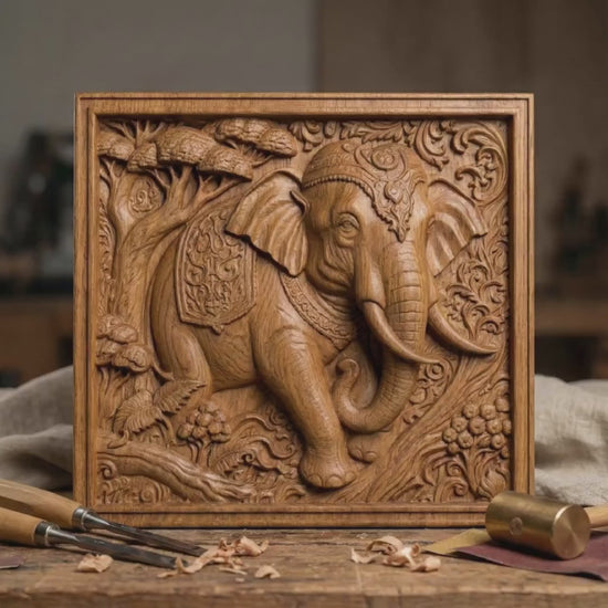Elephant 3D Relief Model: CNC, Laser Engraving, 3D Printing (STL File)