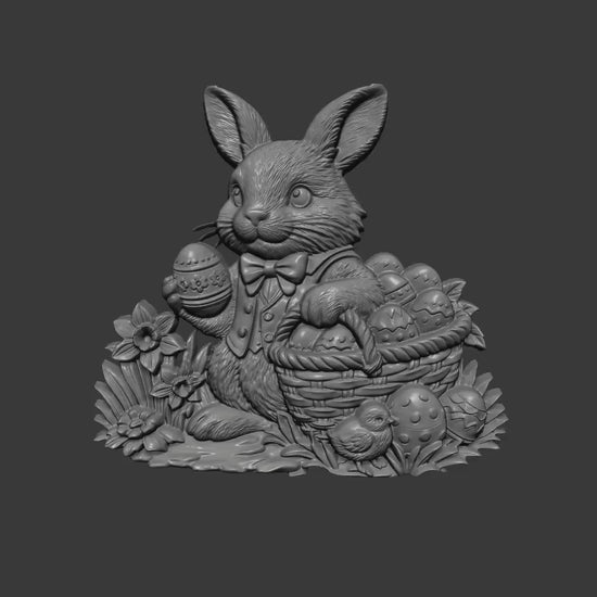 Easter Bunny 3D Relief STL| Spring Wall Art, CNC Carving (Digital Download)