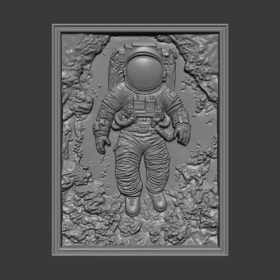Floating Astronaut STL 3D Model | Space Galaxy Wall Art | CNC & 3D Print | Digital Download