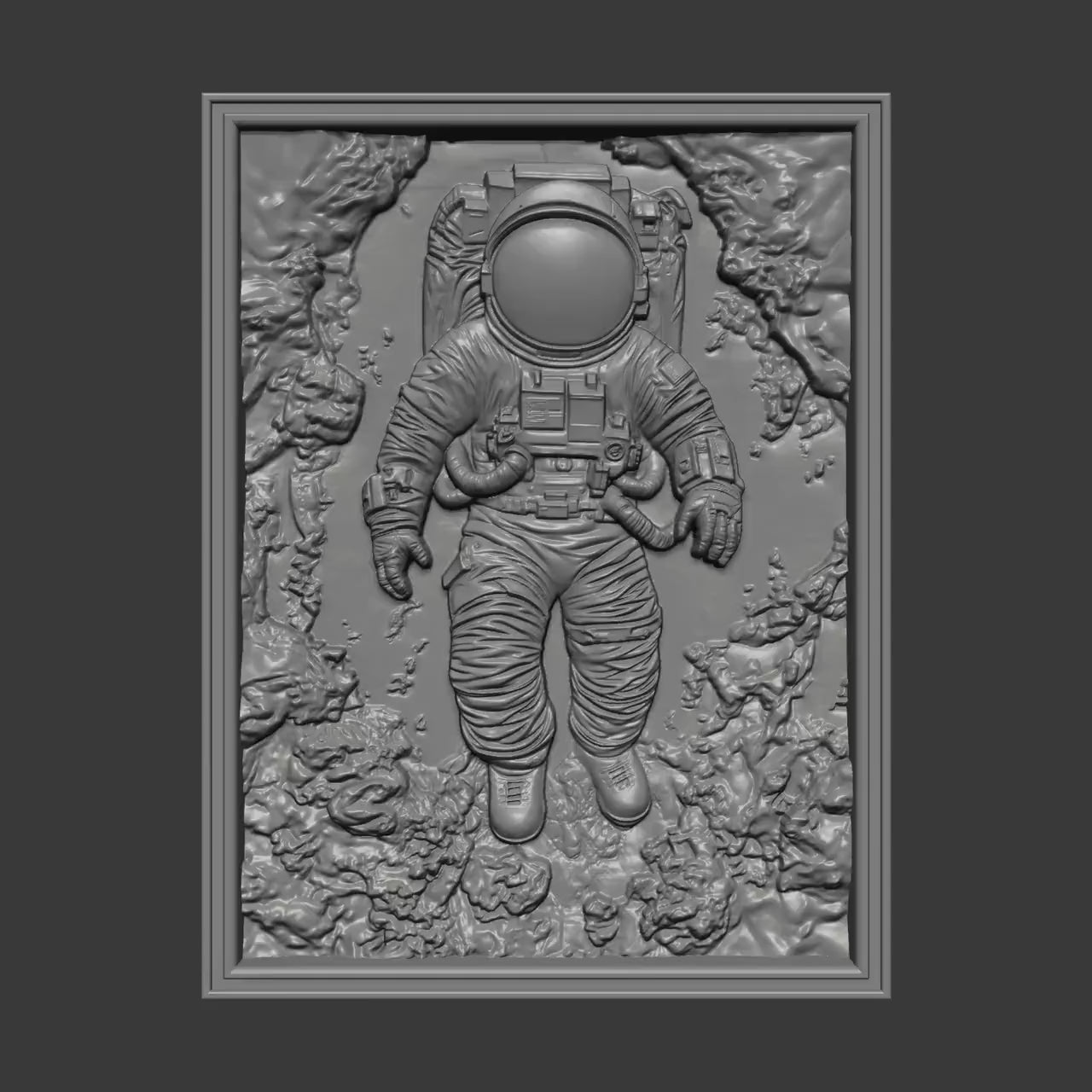 Floating Astronaut STL 3D Model | Space Galaxy Wall Art | CNC & 3D Print | Digital Download