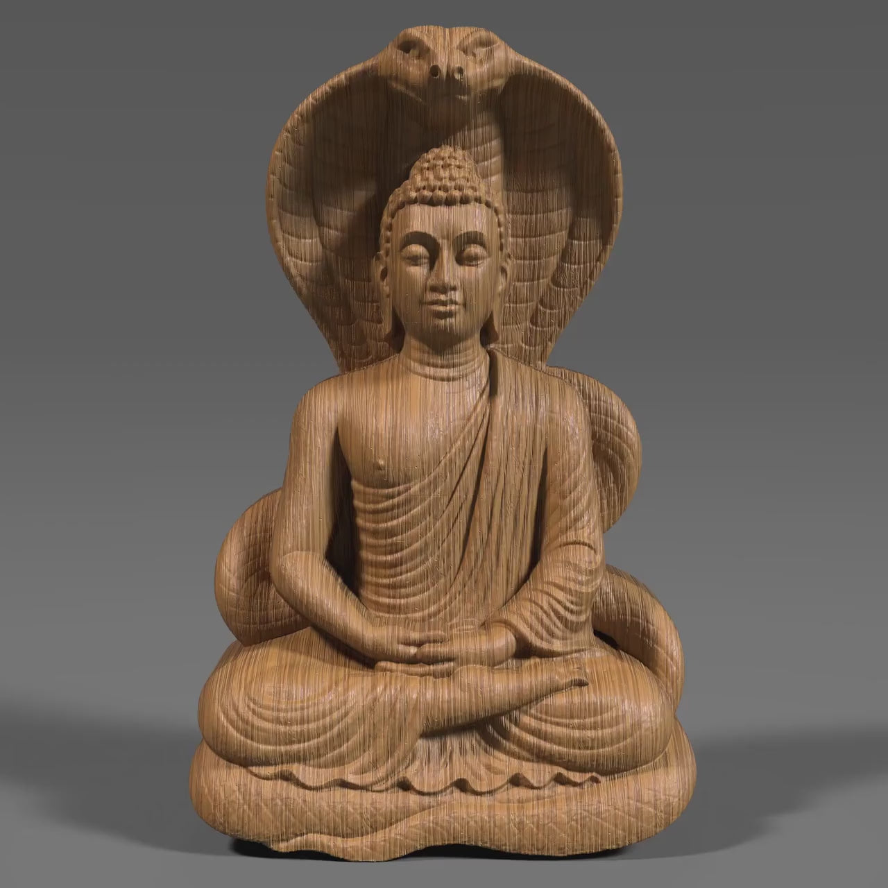 Buddha with Naga Bas Relief STL File: CNC, Laser, 3D Print (Digital Download)